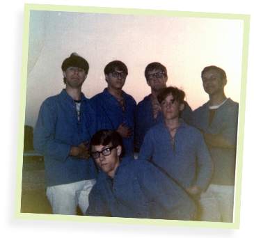 The Stoics about to board a riverboat in Washington D.C., 1966.  Larry J. Sauter, Chris Ally RIP, Al Whiting, Mike Teubner, J.G. Hertzler AKA Martok, underage Bill Ireland